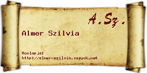 Almer Szilvia névjegykártya